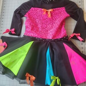 Weissman Vibrant Pink and Black Kids Dance Costume